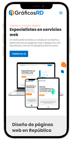 Página web de GráficosRD en cellphone